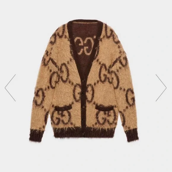 REVERSIBLE GG MOHAIR WOOL CARDIGAN - Picture 1 of 5